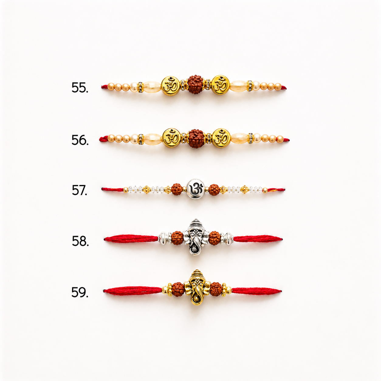 Rakhis 55-59 (Aums & Ganpati)